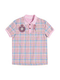 "Dance Floor High" Pink Plaid Embroidered Printed Polo Shirt