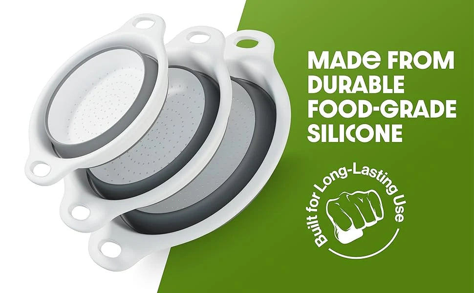 Collapsible Self-Draining Colander Set